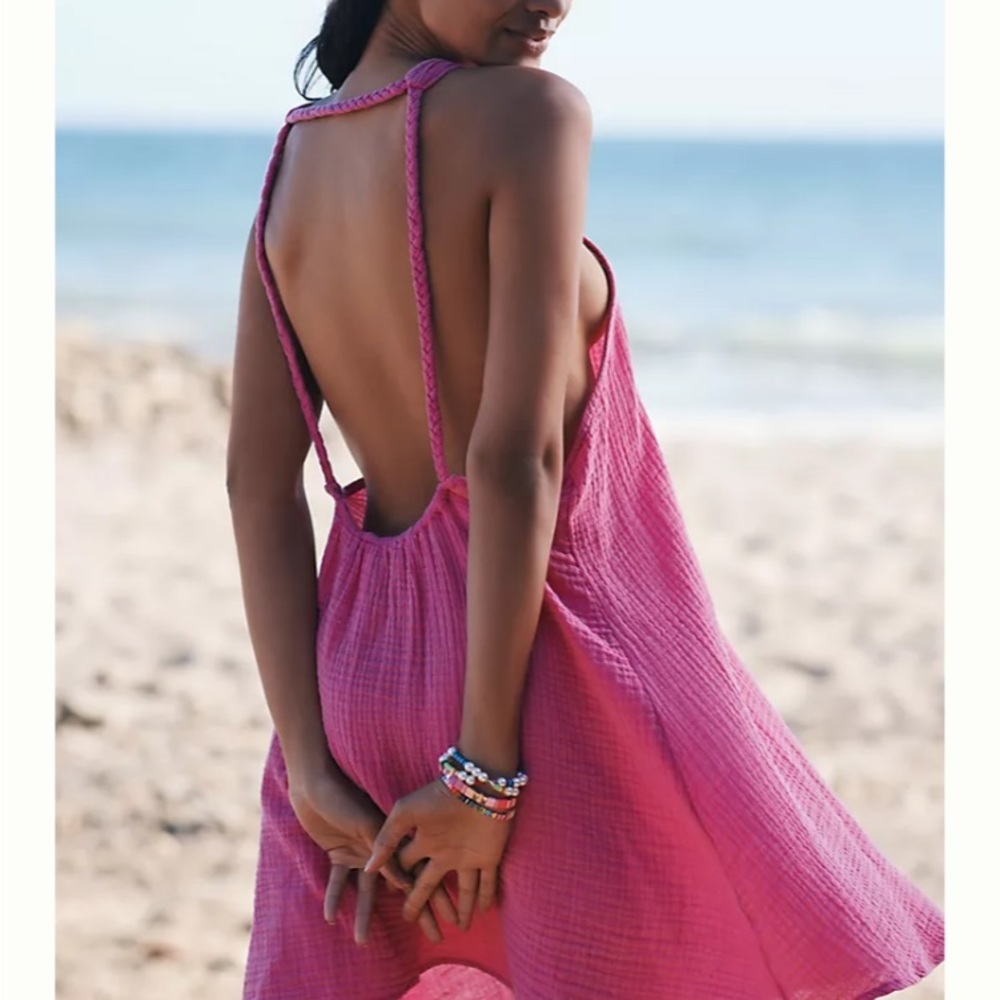 Anthropologie Braided Halter Mini Dress Size XL
